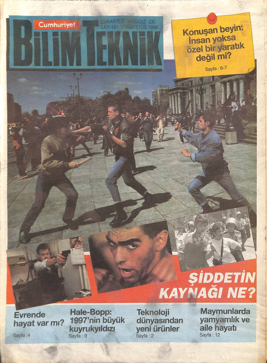 Cumhuriyet Gazetesi Bilim Teknik Eki 17 Ağustos 1996 - Hale-Bopp : 1997'nin Büyük Kuyrukyıldızı - Evrende Hayat Var Mı ? GZ155729 - 1
