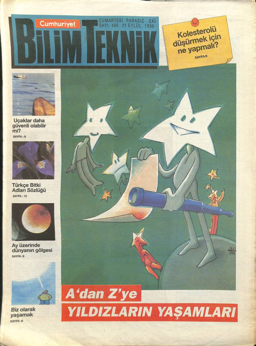 Cumhuriyet Gazetesi Bilim Teknik Eki 21 Eylül 1996 - Türkçe Bitki Adları Sözlüğü - Mazda Doğa Tutkunlarının Hizmetinde GZ155608 - 1