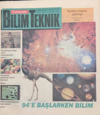 Cumhuriyet Gazetesi Bilim Teknik Eki 22 Ocak 1994 Uydumuz Aya Bir Rakip GZ30992 - 1