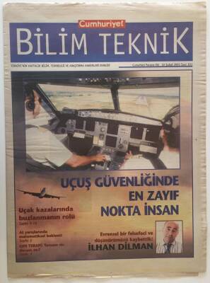 Cumhuriyet Gazetesi Bilim Teknik Eki 22 Şubat 2003 - Uçuş Güvenliğinde En Zayıf Nokta İnsan GZ20356 - 1