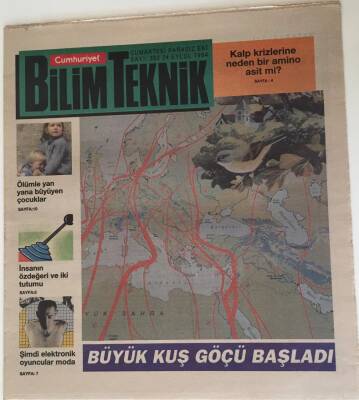 Cumhuriyet Gazetesi Bilim Teknik Eki - 24 Eylül 1994 - Büyük Kuş Göçü Başladı - GZ43600 - 2