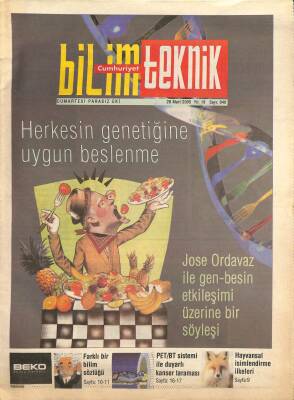 Cumhuriyet Gazetesi Bilim Teknik Eki 26 Mart 2005 - Jose Ordavaz İle Gen-Besin Etkileşimi Üzerine Bir Söyleşi GZ96349 - 1