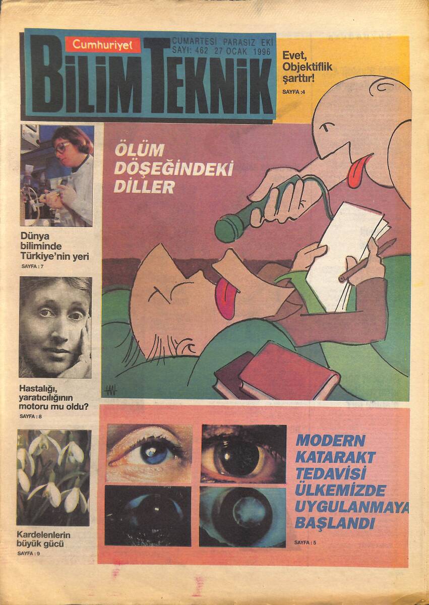 Cumhuriyet Gazetesi Bilim Teknik Eki 27 Ocak 1996 - Dünya Biliminde Türkiye'nin Yeri GZ155654 - 1