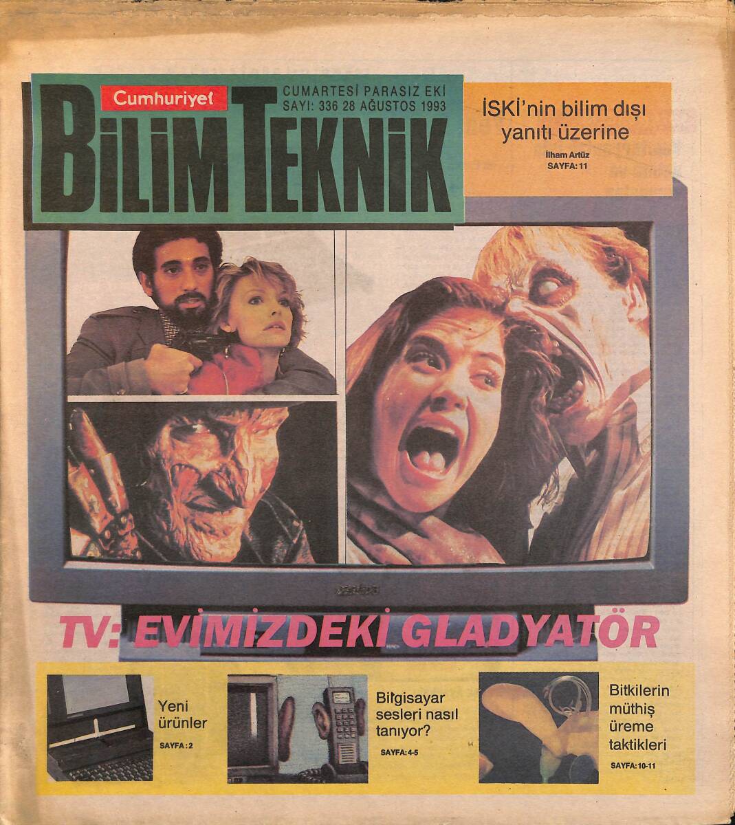 Cumhuriyet Gazetesi Bilim Teknik Eki 28 Ağustos 1993 - Daedalus'un Lazerli Su Müziği - Bilgisayar Sesleri Nasıl Tanıyor ? GZ155567 - 1