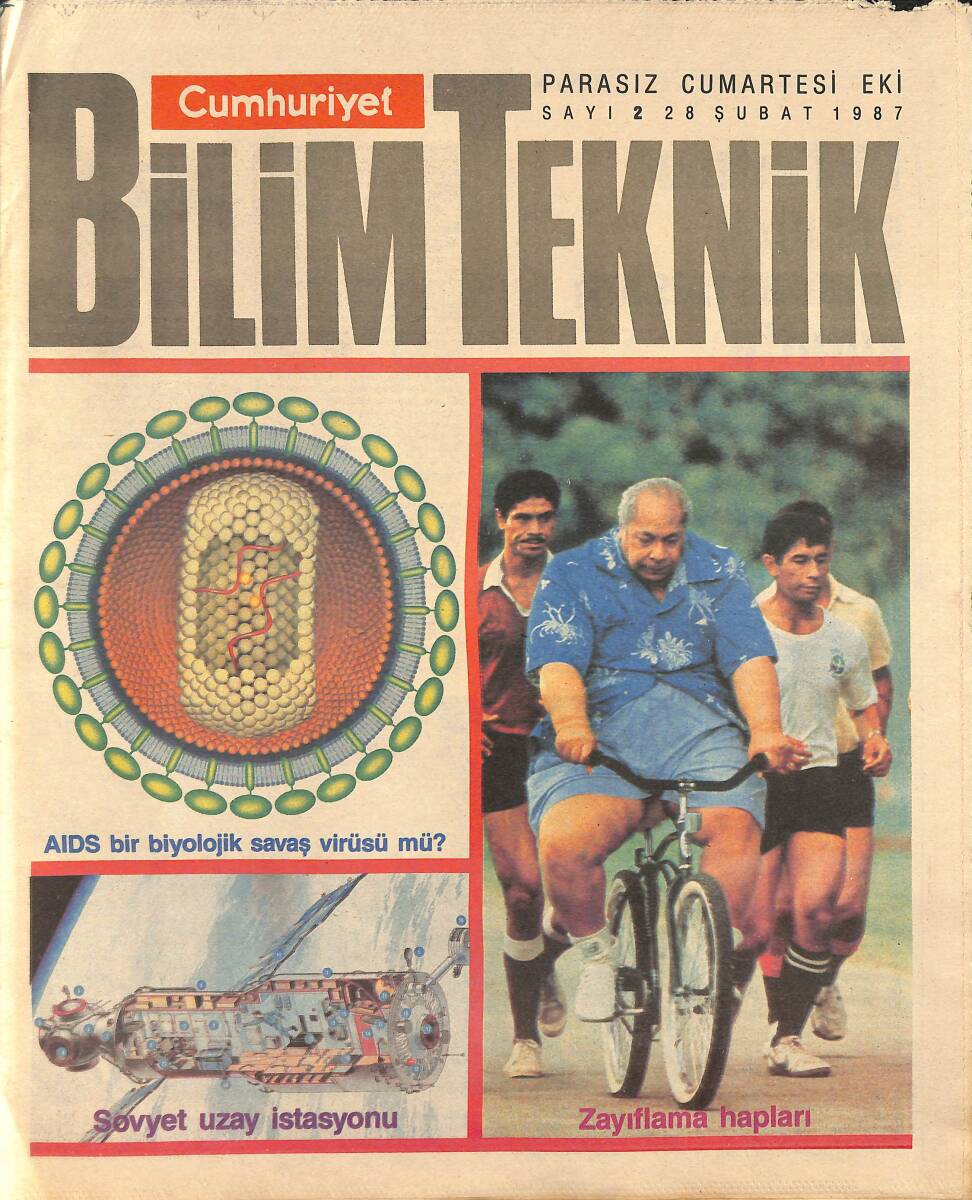 Cumhuriyet Gazetesi Bilim-Teknik Eki 28 Şubat 1987 - AİDS Bir Biyolojik Savaş Virüsü Mü - Sovyet Uzay İstasyonu GZ137721 - 1