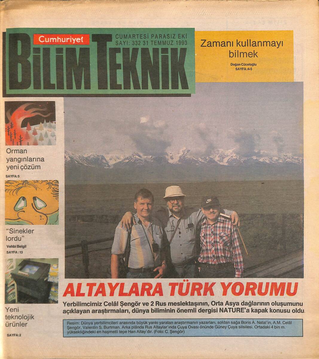 Cumhuriyet Gazetesi Bilim Teknik Eki 31 Temmuz 1993 - Fransa'da İlaç Skandalı - Orta Asya'da Dağ Oluşumu Ve Kıt'a Devrimi GZ155573 - 1