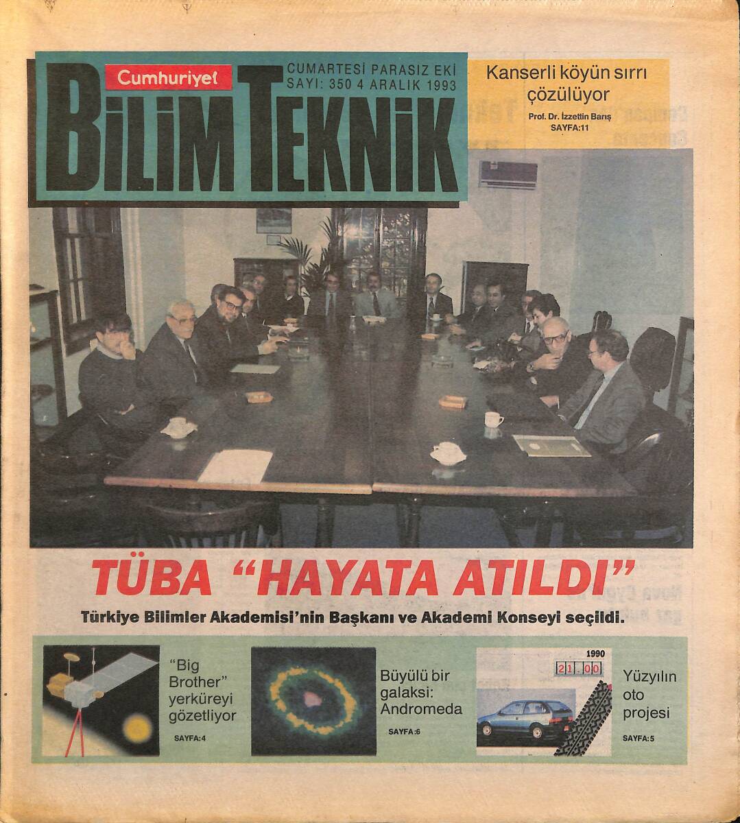 Cumhuriyet Gazetesi Bilim Teknik Eki 4 Aralık 1993 - Yüzyılın Oto Projesi GZ155562 - 1