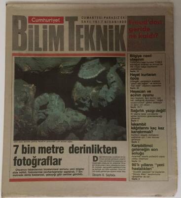Cumhuriyet Gazetesi Bilim Teknik Eki 7 Nisan 1990 - 7 Bin Metre Derinlikten Fotoğraflar - GZ16287 - 2