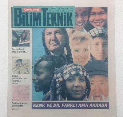 Cumhuriyet Gazetesi Bilim Teknik Eki - 8 Ekim 1994 - Renk Ve Dil Farklı Ama Akraba GZ46625 - 1