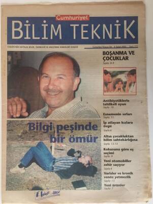Cumhuriyet Gazetesi Bilim Teknik Eki 9 Şubat 2002- Bilgi Peşinde Bir Ömür , Boşanma Ve Çocuklar GZ20324 - 1