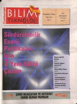 Cumhuriyet Gazetesi Bilim Teknoloji Eki 13 Mayıs 2011 - Dünya Özgürlük Haritası - Sürdürülebilir Enerji Politikaları İçin 7 Yeni Köklü Çözüm GZ94874 - 1