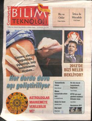 Cumhuriyet Gazetesi Bilim Teknoloji Eki 13 Ocak 2012 - Her Derde Deva Aşı Geliştiriliyor - 2012de Bizi Neler Bekliyor GZ94959 - 1