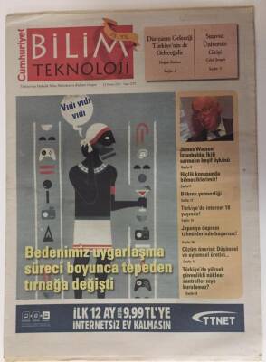 Cumhuriyet Gazetesi Bilim Teknoloji Eki 22 Nisan 2011 - Bedenimiz Uygarlaşma Süreci Boyunca Tepeden Tırnağa Değişti - GZ16262 - 1