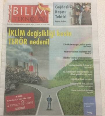 Cumhuriyet Gazetesi Bilim Teknoloji Eki 27 Kasım 2015 - İklim Değişikliği Kesin Terör Nedeni GZ48603 - 1