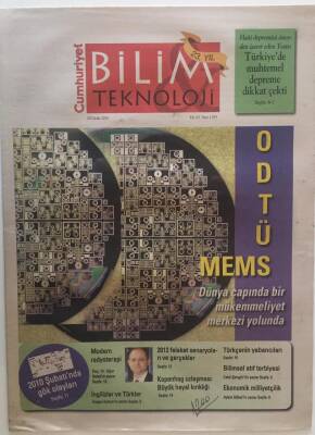 Cumhuriyet Gazetesi Bilim Teknoloji Eki 29 Ocak 2010 - ODTÜ MEMS Dünya Çapında Bir Mükemmeliyet Merkezi Yolunda GZ20350 - 1