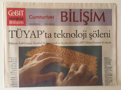 Cumhuriyet Gazetesi Bilişim Eki 6 Eylül 2005 - TÜYAPta Teknoloji Şöleni GZ31267 - 1