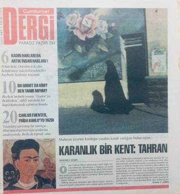 Cumhuriyet Gazetesi Dergi Eki - 1 Ekim 1995 - Karanlık Bir Kent Tahran GZ43479 - 1