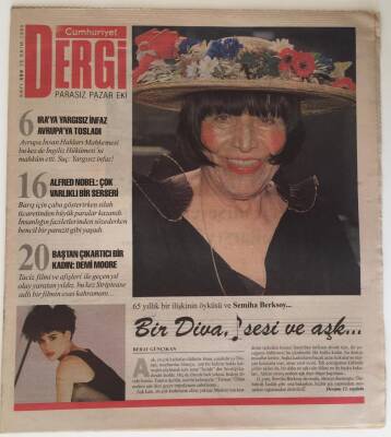 Cumhuriyet Gazetesi Dergi Eki 15 Ekim 1995 - 65 Yıllık Bir İlişkinin Öyküsü Ve Semiha Berksoy , Bir Diva Sesi Ve Aşk GZ16605 - 2