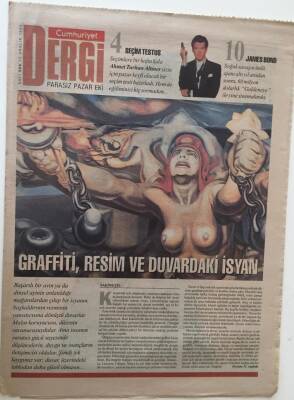 Cumhuriyet Gazetesi Dergi Eki - 17 Aralık 1995 - Graffiti ,Resim Ve Duvardaki İsyan - GZ43593 - 2