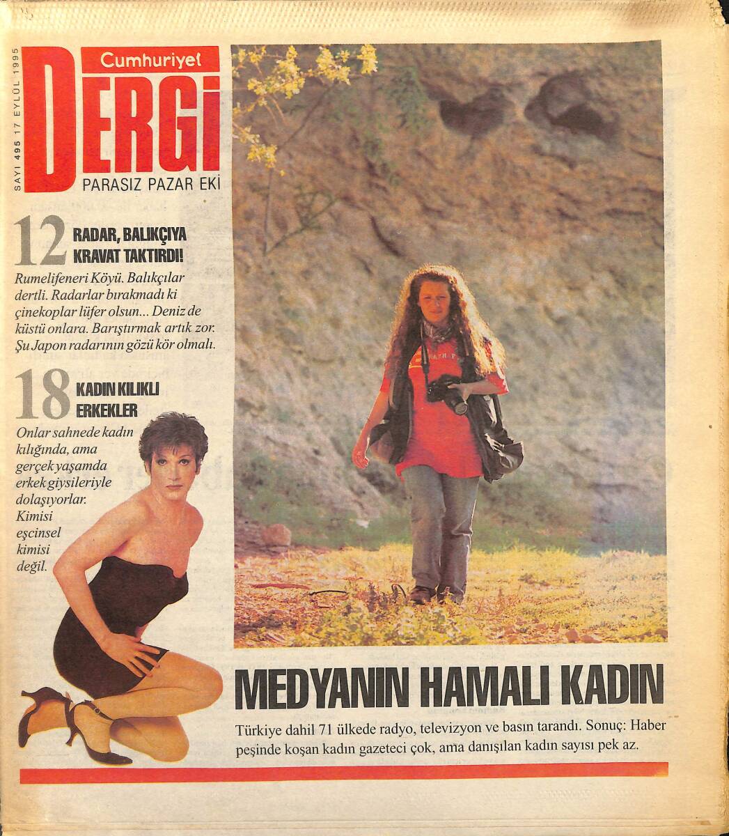 Cumhuriyet Gazetesi Dergi Eki 17 Eylül 1995 - Türkiye Dahil 71 Ülkede Radyo,Televizyon Ve Basın Tarandı GZ155691 - 1