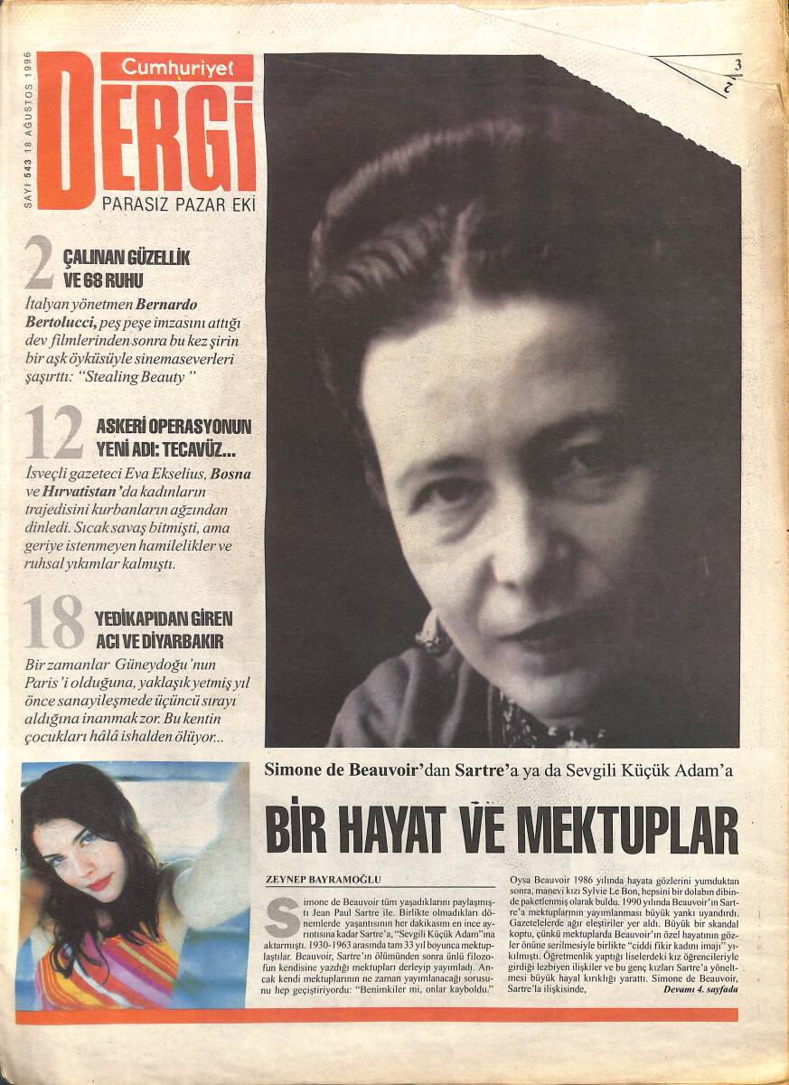 Cumhuriyet Gazetesi Dergi Eki 18 Ağustos 1996 - Yedikapıdan Giren Acı Ve Diyarbakır - Çalınan Güzellik Ve 68 Ruhu GZ155730 - 1