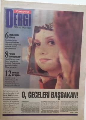 Cumhuriyet Gazetesi Dergi Eki - 18 Şubat 1996 - Leyla Tekül O Geceleri Başbakan ! - GZ43597 - 1