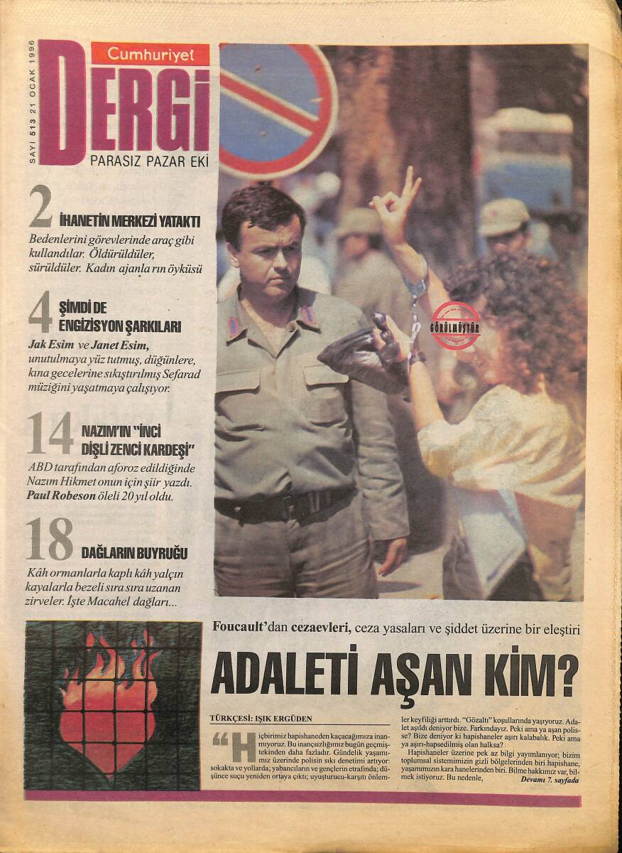 Cumhuriyet Gazetesi Dergi Eki 21 Ocak 1996 - Paul Robeson Öleli 20 Yıl Oldu - Venedik,San Marko Atları Ve İstanbul GZ155635 - 1