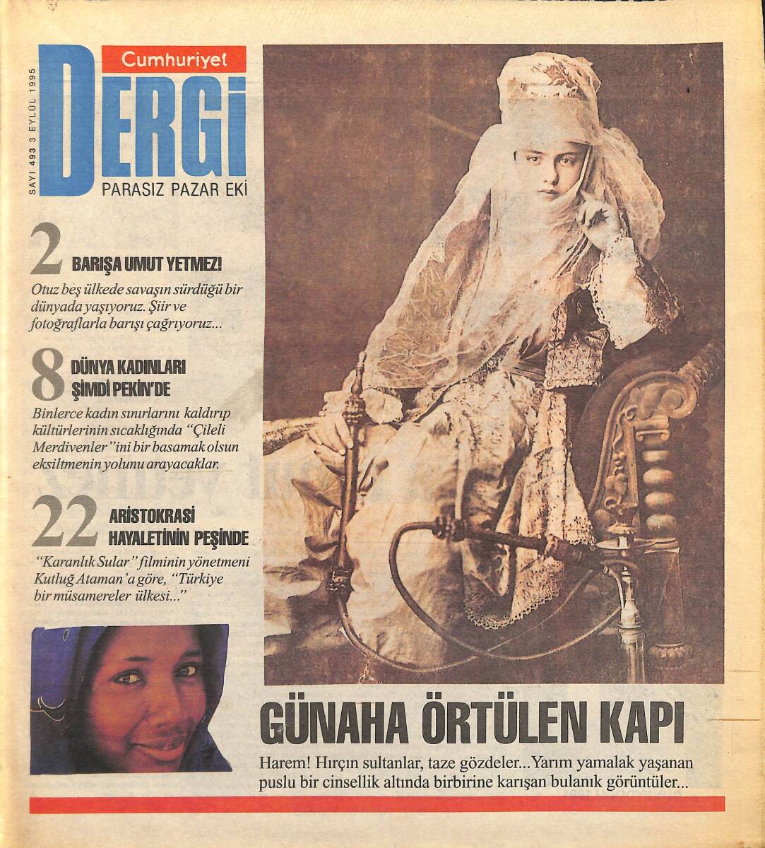 Cumhuriyet Gazetesi Dergi Eki 3 Eylül 1995 - Hollanda'da İstanbul Yılı - Aristokrasi Hayaletinin Peşinde GZ155689 - 1