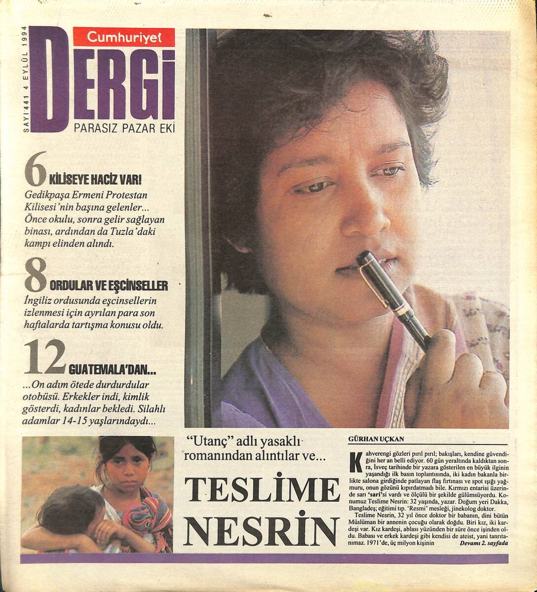 Cumhuriyet Gazetesi Dergi Eki 4 Eylül 1994 - 1930 Türkiye Güzeli Mübeccel Namık Hanım GZ155693 - 1