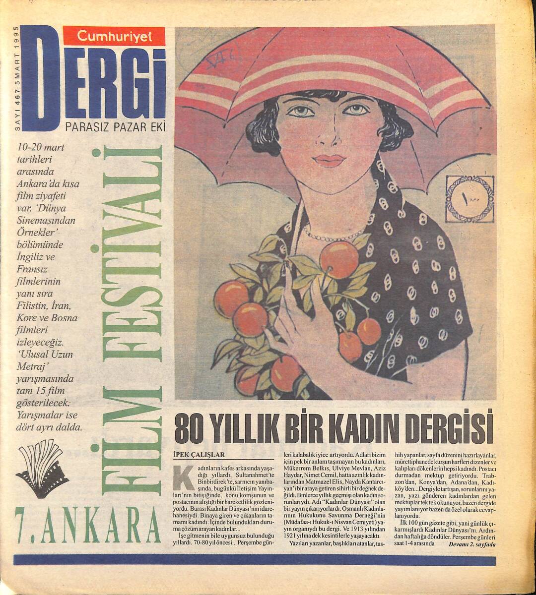 Cumhuriyet Gazetesi Dergi Eki 5 Mart 1995 - 80 Yıllık Bir Kadın Dergisi - Dört Osmanlı Kadını GZ155640 - 1