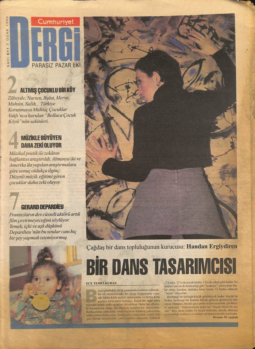 Cumhuriyet Gazetesi Dergi Eki 7 Ocak 1996 - Güvercin Bir Tutkudur - Müzikle Büyüyen Daha Zeki Oluyor GZ155630 - 1
