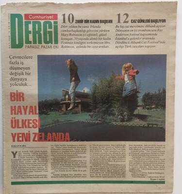 Cumhuriyet Gazetesi Dergi Eki 9 Eylül 1994 - Bir Hayal Ülkesi Yeni Zelanda GZ22372 - 1