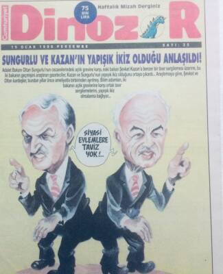 Cumhuriyet Gazetesi Dinozor Eki - 15 Ocak 1998 - Sungurlu Ve Kazanın Yapışık İkiz Olduğu Anlaşıldı GZ41856 - 1