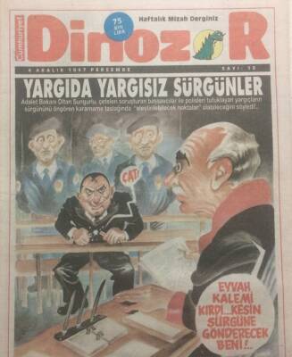 Cumhuriyet Gazetesi Dinozor Eki 4 Aralık 1997 - Yargıda Yargısız Sürgünler GZ38589 - 1