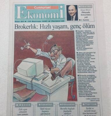 Cumhuriyet Gazetesi Ekonomi Eki 16 Haziran 1997 - Brokerlık Hızlı Yaşam Genç Ölüm GZ47538 - 1