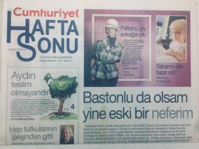 Cumhuriyet Gazetesi Hafta Sonu Eki - 12 Ocak 2008 - Hüseyin Alptekin,Tutkularının Peşinden Gitti GZ46593 - 1