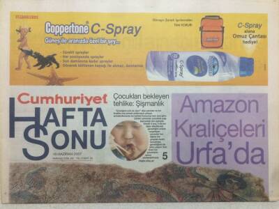 Cumhuriyet Gazetesi Hafta Sonu Eki 16 Haziran 2007 - Amazon Kraliçeleri Urfada GZ48607 - 1