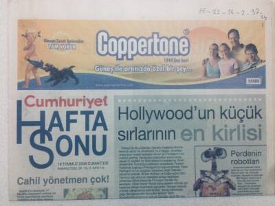 Cumhuriyet Gazetesi Hafta Sonu Eki - 19 Temmuz 2008 - Cahil Yönetmen Çok GZ46594 - 1
