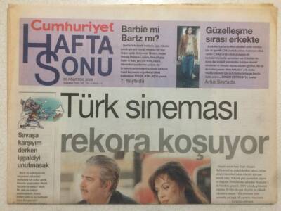 Cumhuriyet Gazetesi Hafta Sonu Eki 26 Ağustos 2006 - Türk Sineması Rekora Koşuyor GZ50354 - 1