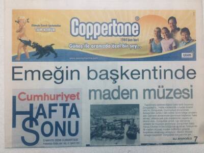 Cumhuriyet Gazetesi Hafta Sonu Eki - 3 Mayıs 2008 - Emeğin Başkentinde Maden Müzesi GZ46595 - 1