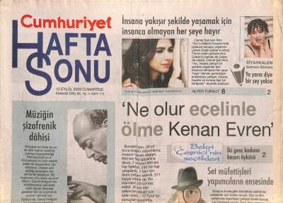 Cumhuriyet Gazetesi Haftasonu Eki 12 Eylül 2009 - Mehmet Ali Alabora Son Kocayı Oynamak Beni Mutlu Etti GZ109119 - 1