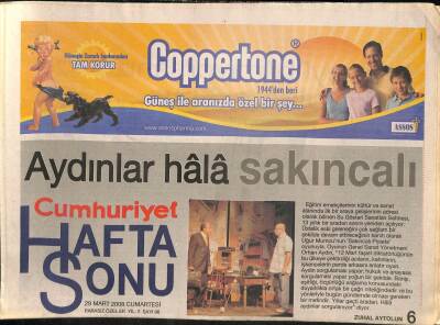 Cumhuriyet Gazetesi Haftasonu Eki 29 Mart 2008 - Şevval Sam Bir Gün Çekip Gideceğim GZ116054 - 1