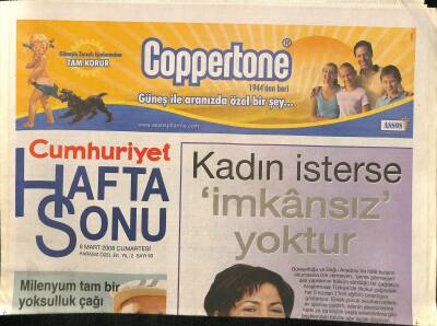 Cumhuriyet Gazetesi Haftasonu Eki 8 Mart 2008 - Panter Emeli Tahtından Etti GZ116053 - 1