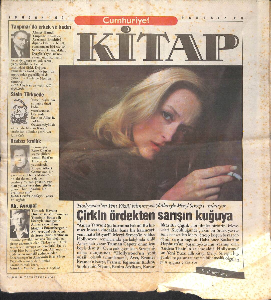 Cumhuriyet Gazetesi Kitap Eki 10 Ocak 1991 - Çirkin Ördek'ten Sarışın Kuğuya - Doğu Sorunu Ve Gelir Eşitsizliği GZ137494 - 1