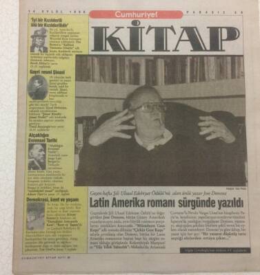 Cumhuriyet Gazetesi Kitap Eki 14 Eylül 1990 - Latin Amerika Romanı Sürgünde Yazıldı GZ48587 - 1