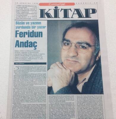 Cumhuriyet Gazetesi Kitap Eki 19 Ağustos 1999 - Sözün Ve Yazının Yurdunda Bir Yazar,Feridun Angaç GZ47599 - 1