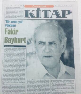 Cumhuriyet Gazetesi Kitap Eki 2 Aralık 1999 - Bir Uzun Yol Yolcusu Fakir Baykurt GZ42379 - 1