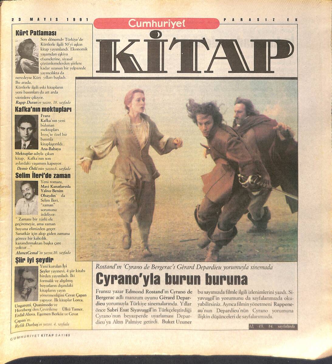 Cumhuriyet Gazetesi Kitap Eki 23 Mayıs 1991 - Cyrano'yla Burun Buruna - Demokratikleşme Öyküsü GZ137478 - 1