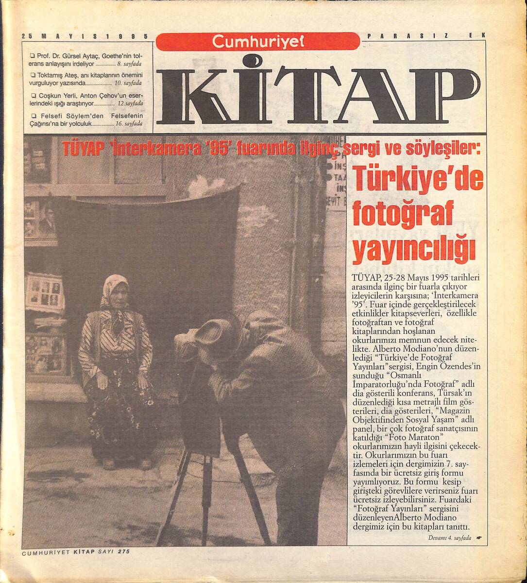 Cumhuriyet Gazetesi Kitap Eki 25 Mayıs 1995 - Türkiye'de Fotoğraf Yayıncılığı - Edebiyatlar Arası Köprü... GZ155648 - 1