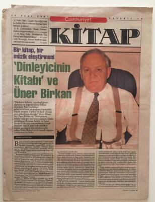 Cumhuriyet Gazetesi Kitap Eki 25 Ocak 2001 - Bir Kitap , Bir Müzik Eleştirmeni Dinleyicinin Kitabı Ve Üner Birkan GZ31275 - 1